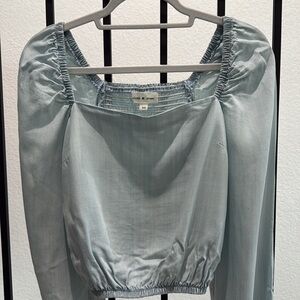 Anthropologie Cloth & Stone Blue Gathered Top